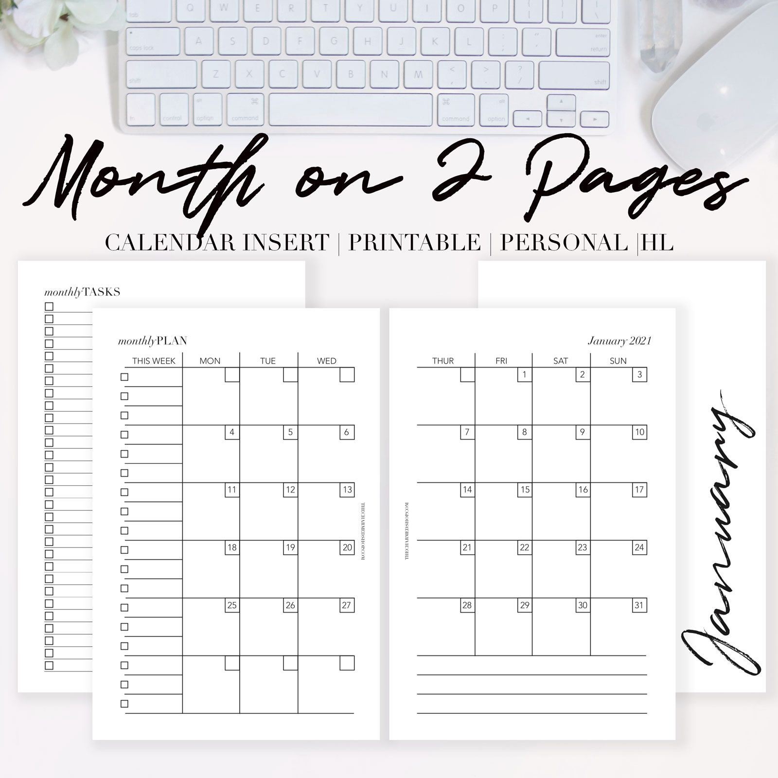 Free printable calendar 2 pages per month