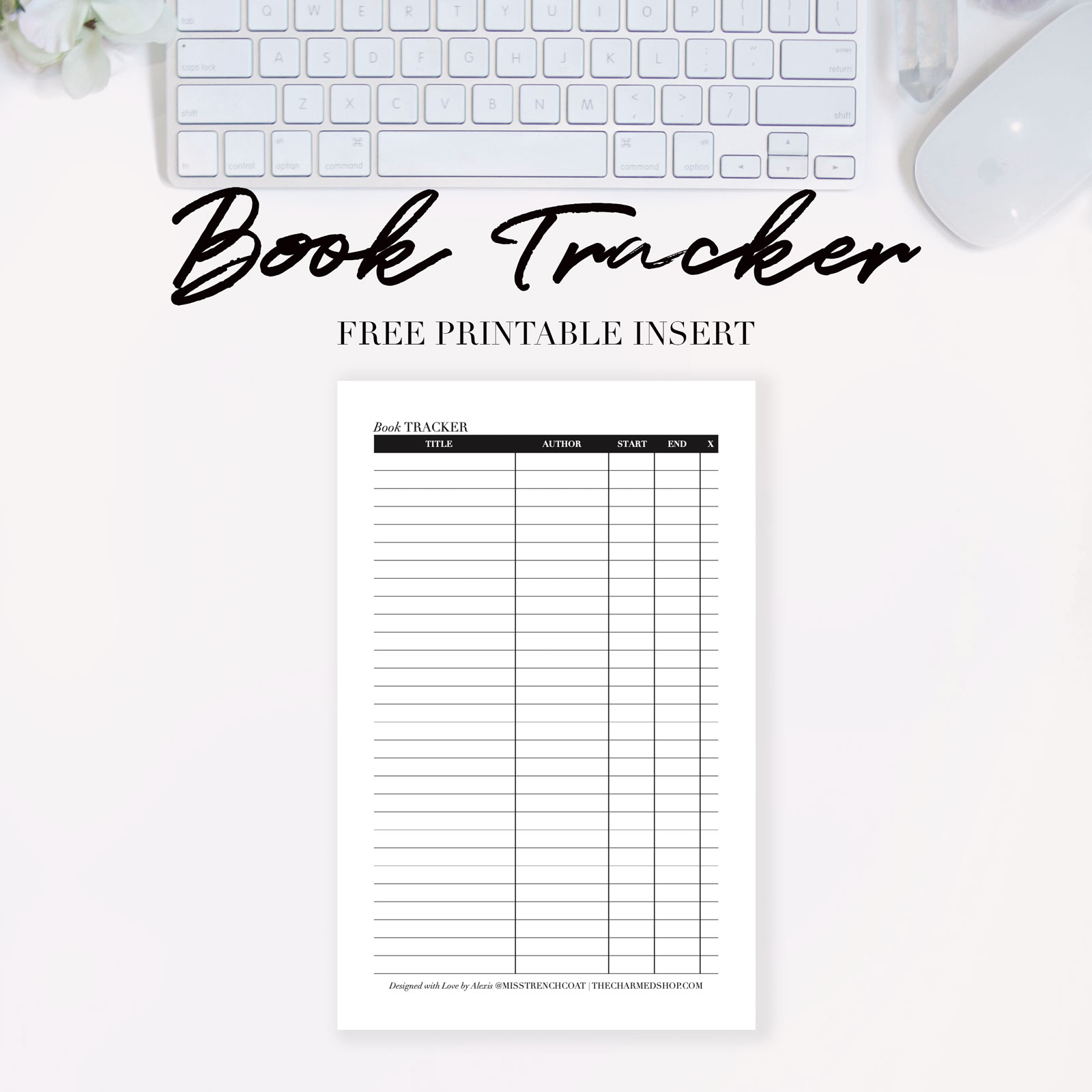 Book Tracker Free Planning Printable The Charmed Shop