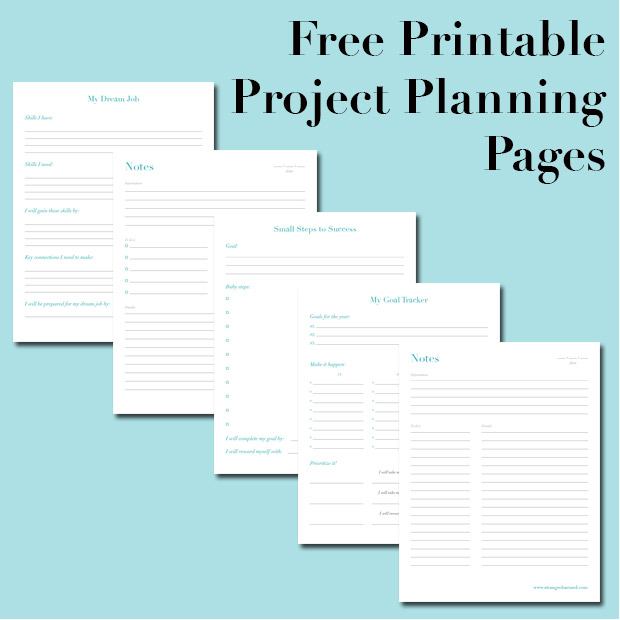 Free Printable Project Planning Pages Strange & CharmedStrange & Charmed