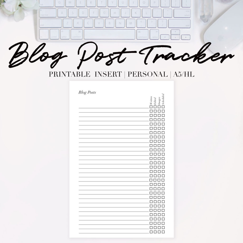 Blog Post Tracker Printable Insert {Personal + Half Letter} - The ...