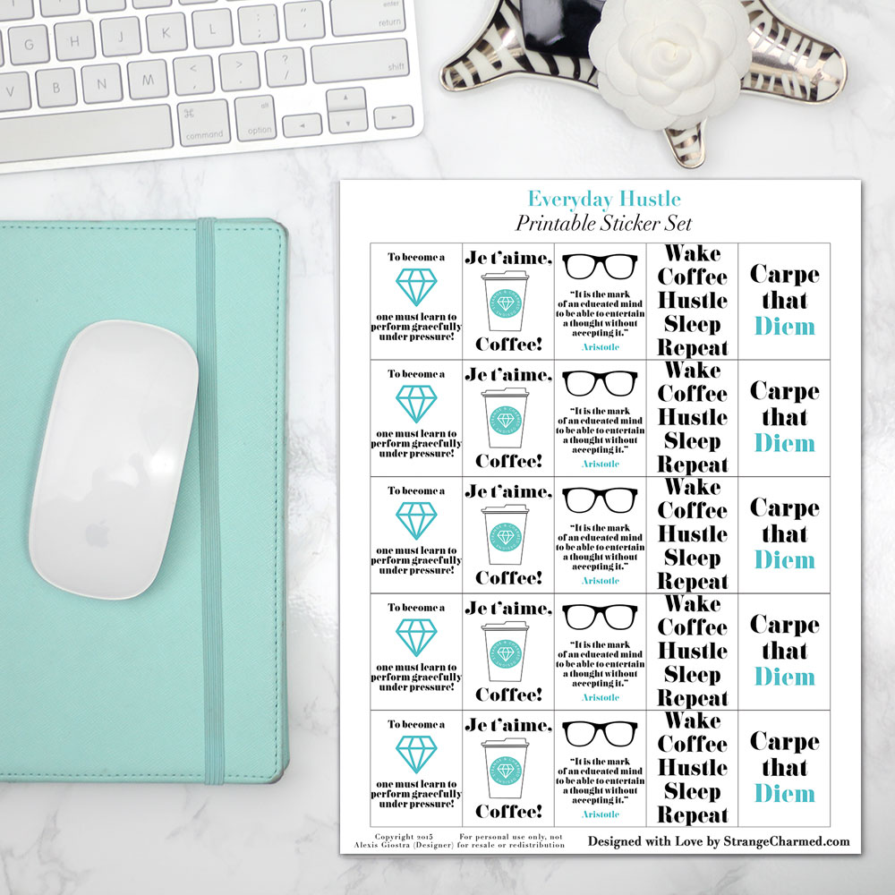 Everyday Hustle Printable Planner Sticker Set - The Charmed Shop