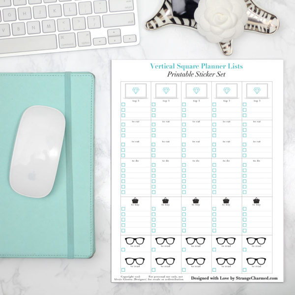 Planner Lists Printable Sticker Set