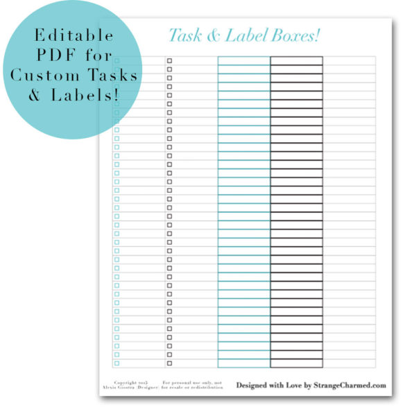 Editable Task & Label Sticker Set Free Printable