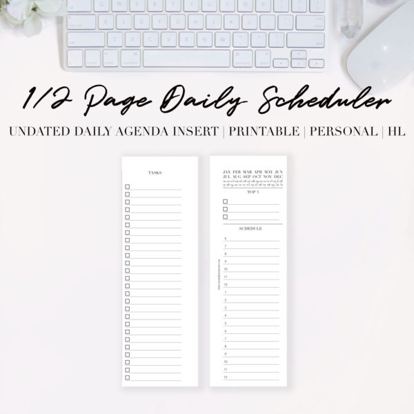 Half Page Scheduler {Printable PDF}