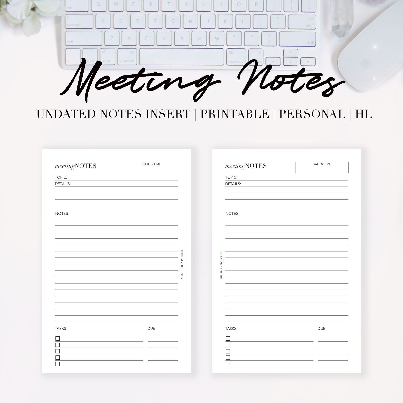 Meeting Notes {Printable PDF} - The Charmed Shop