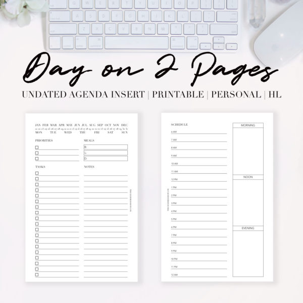 Day on Two Pages Agenda {Printable PDF}