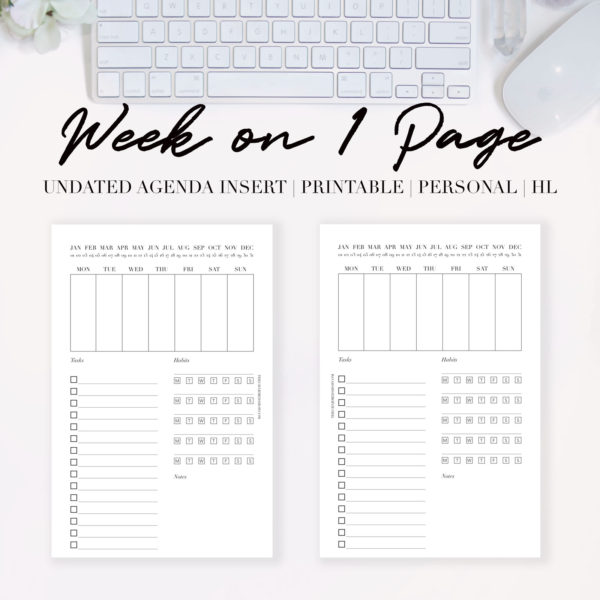 Week on One Page Agenda {Printable PDF}