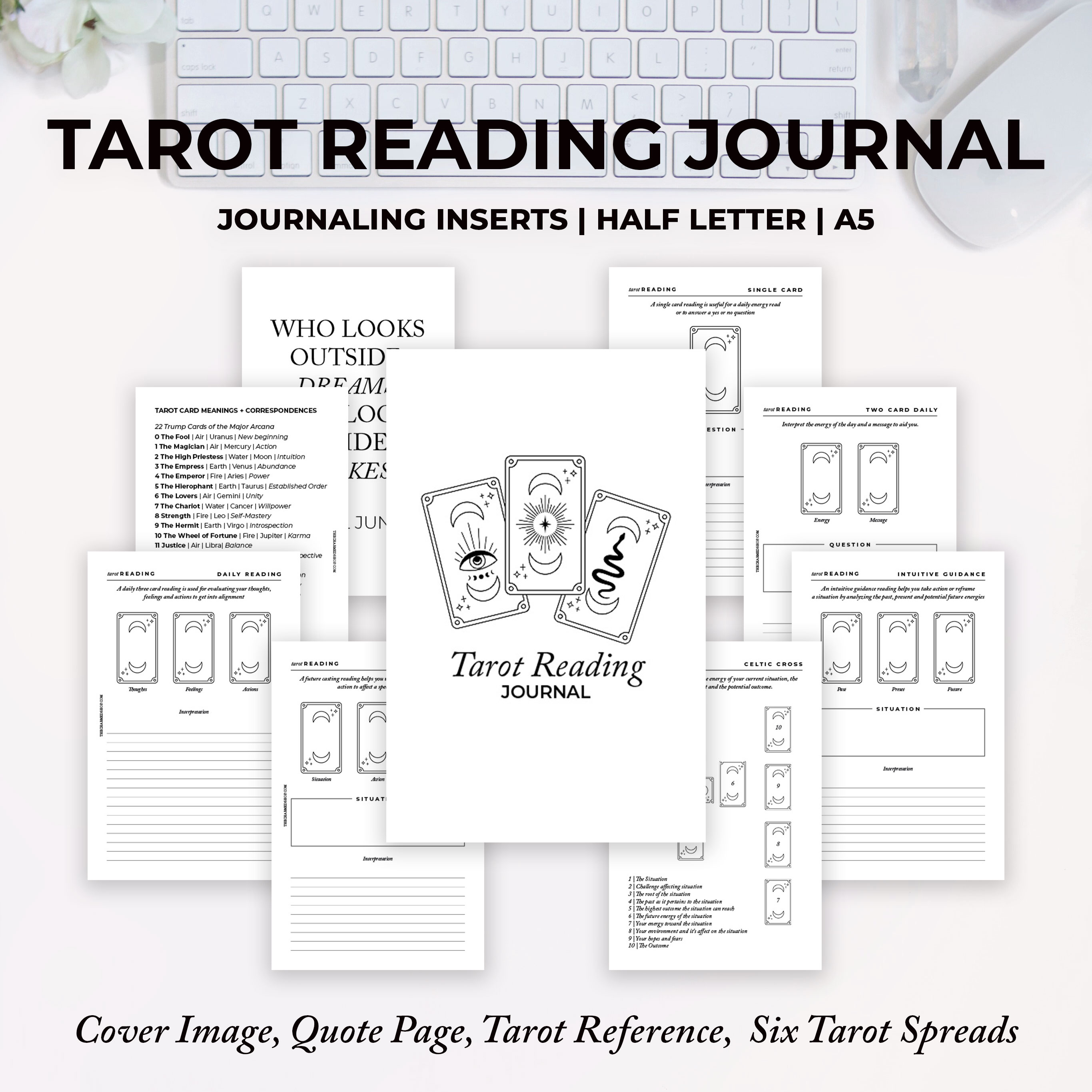 maceta Gran universo mineral Tarot Reading Journal {Printable PDF} - The Charmed Shop