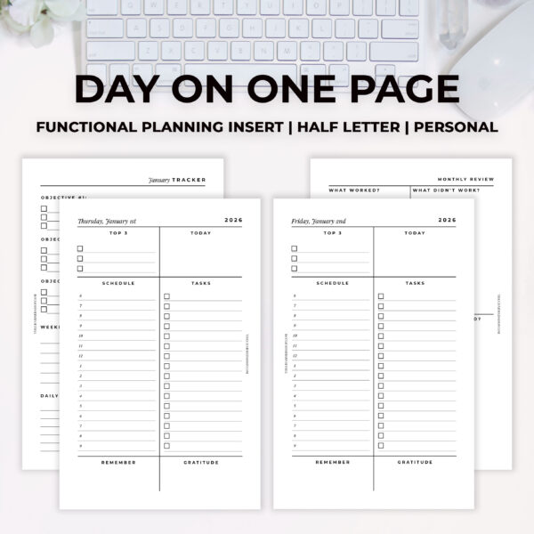 2026 Day on One Page Agenda {Printable PDF}