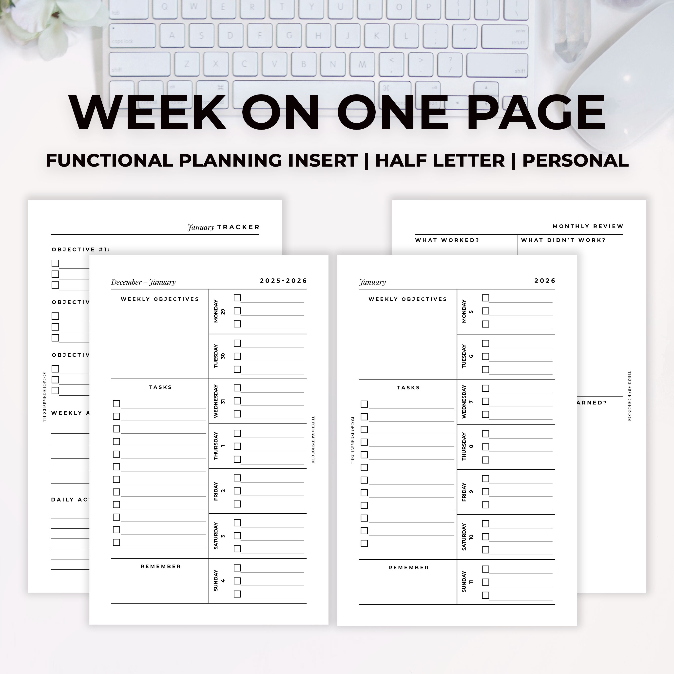 2026 Week on One Page Agenda {Printable PDF}