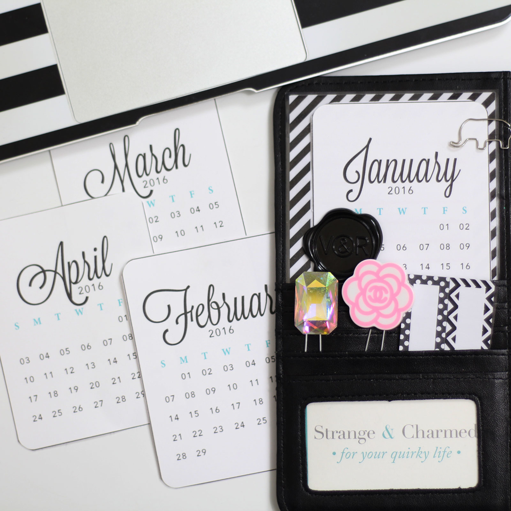 2016 Monthly Journaling Cards. Perfect for your Planner or Project Life!
