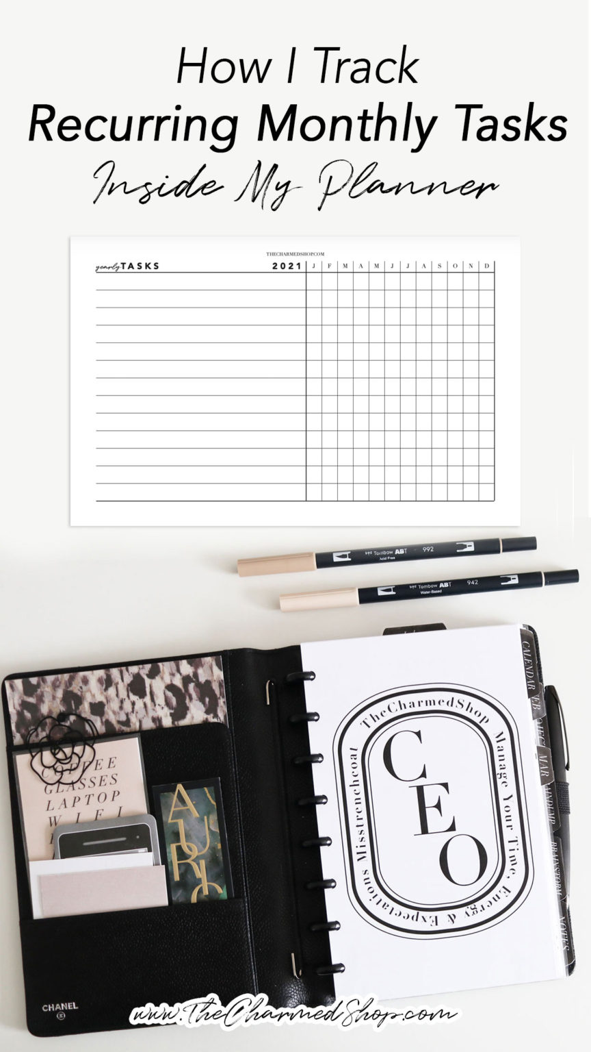 How I Track Recurring Monthly Tasks Inside My Planner - Strange & Charmed