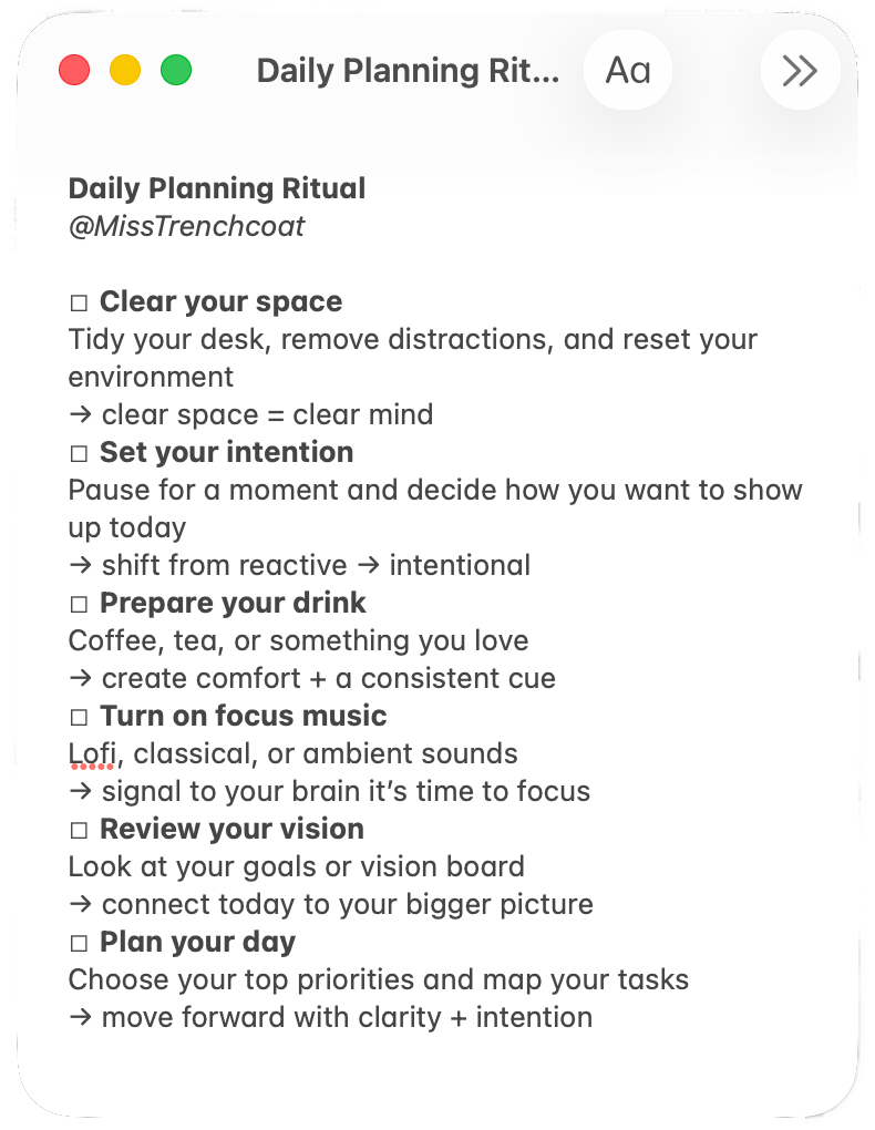 Planner Ritual How to Finally Stick With Planning by Turning It Into a Daily Ritual ...